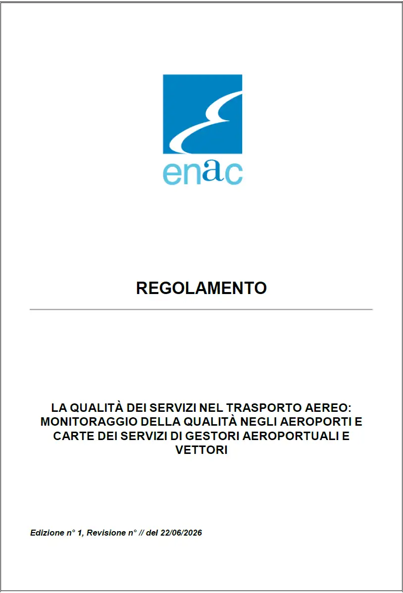 Regolamento ENAC | La qualità dei servizi nel trasporto aereo